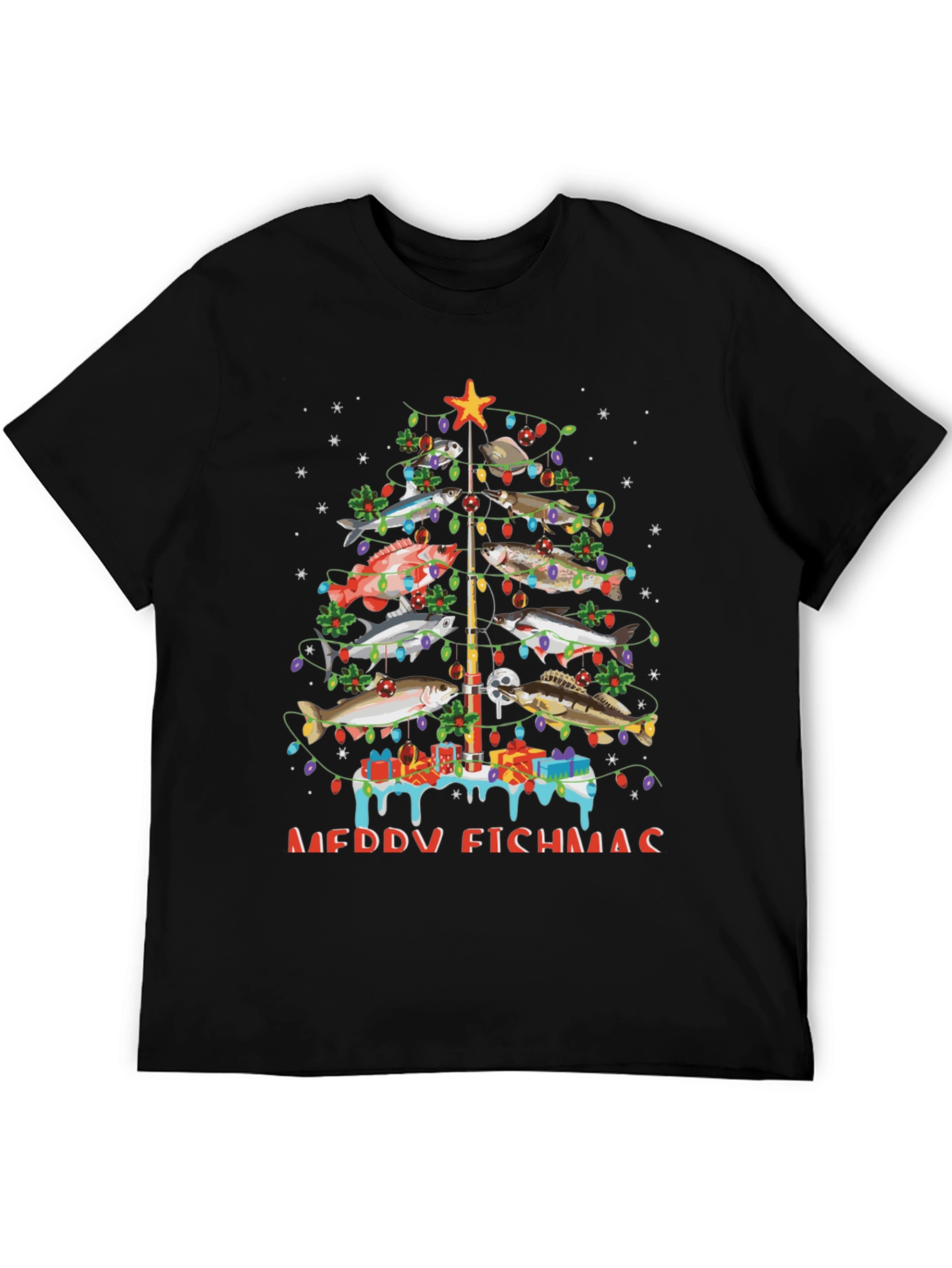 Merry Fishmas Christmas Tree T-Shirt