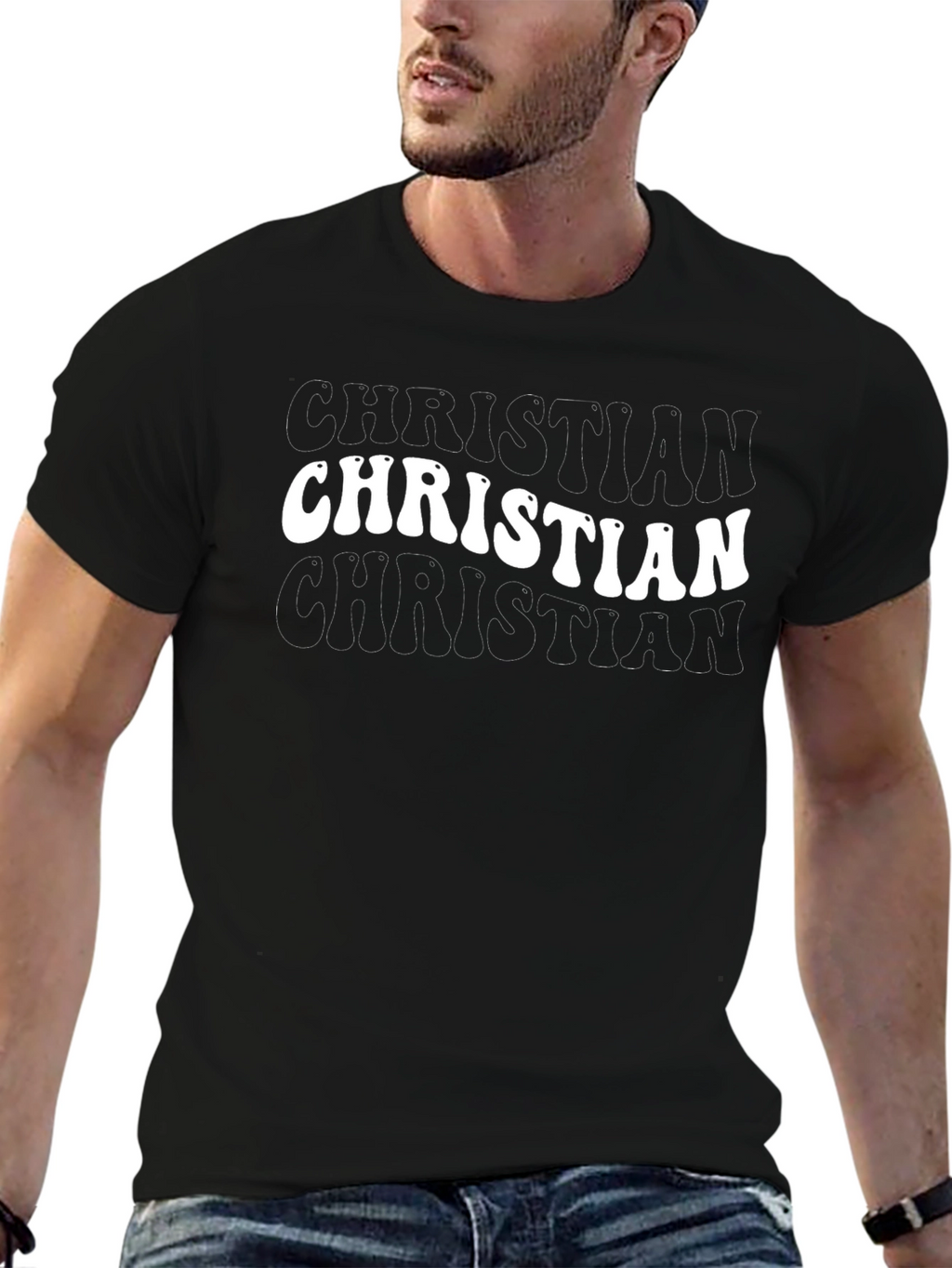 Christian Text Black T-Shirt