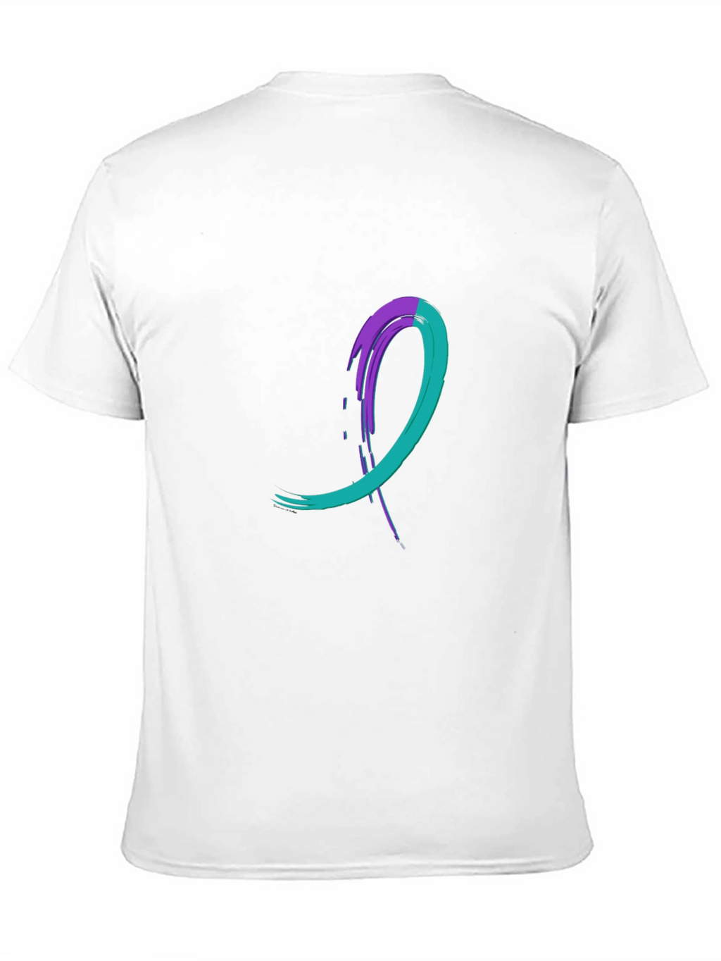 Teal & Purple Awareness Ribbon Black T-Shirt