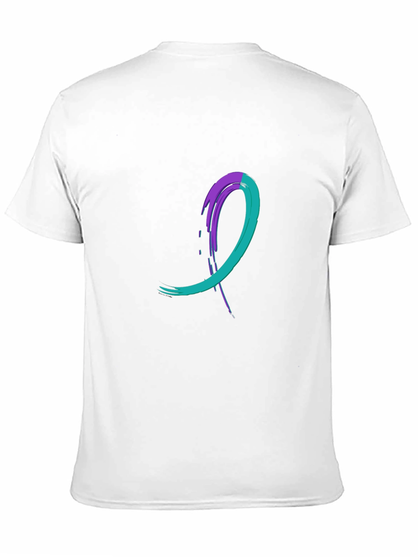Teal & Purple Awareness Ribbon Black T-Shirt