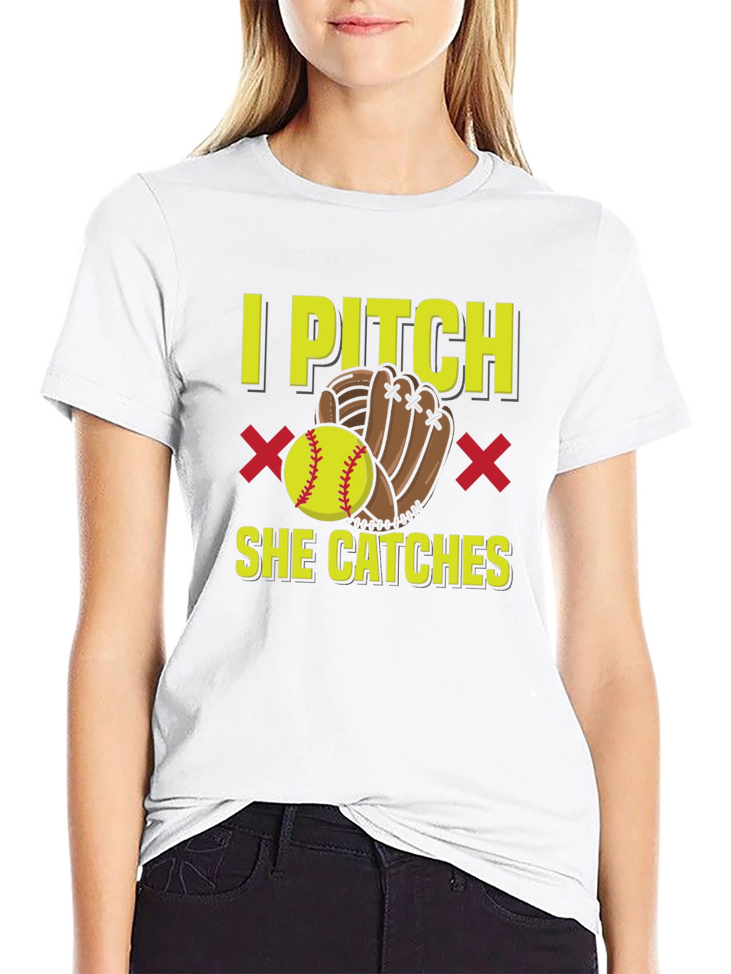 I Pitch She Catches Graphic T-Shirt