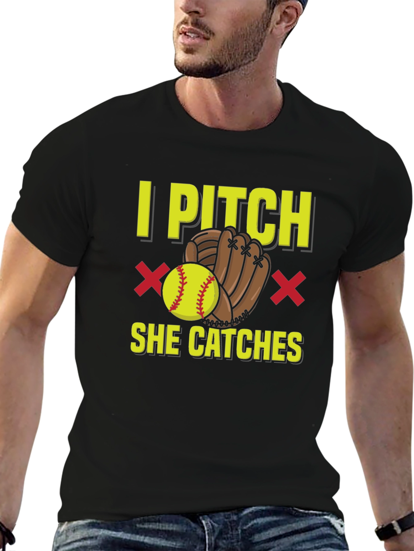 I Pitch She Catches Graphic T-Shirt