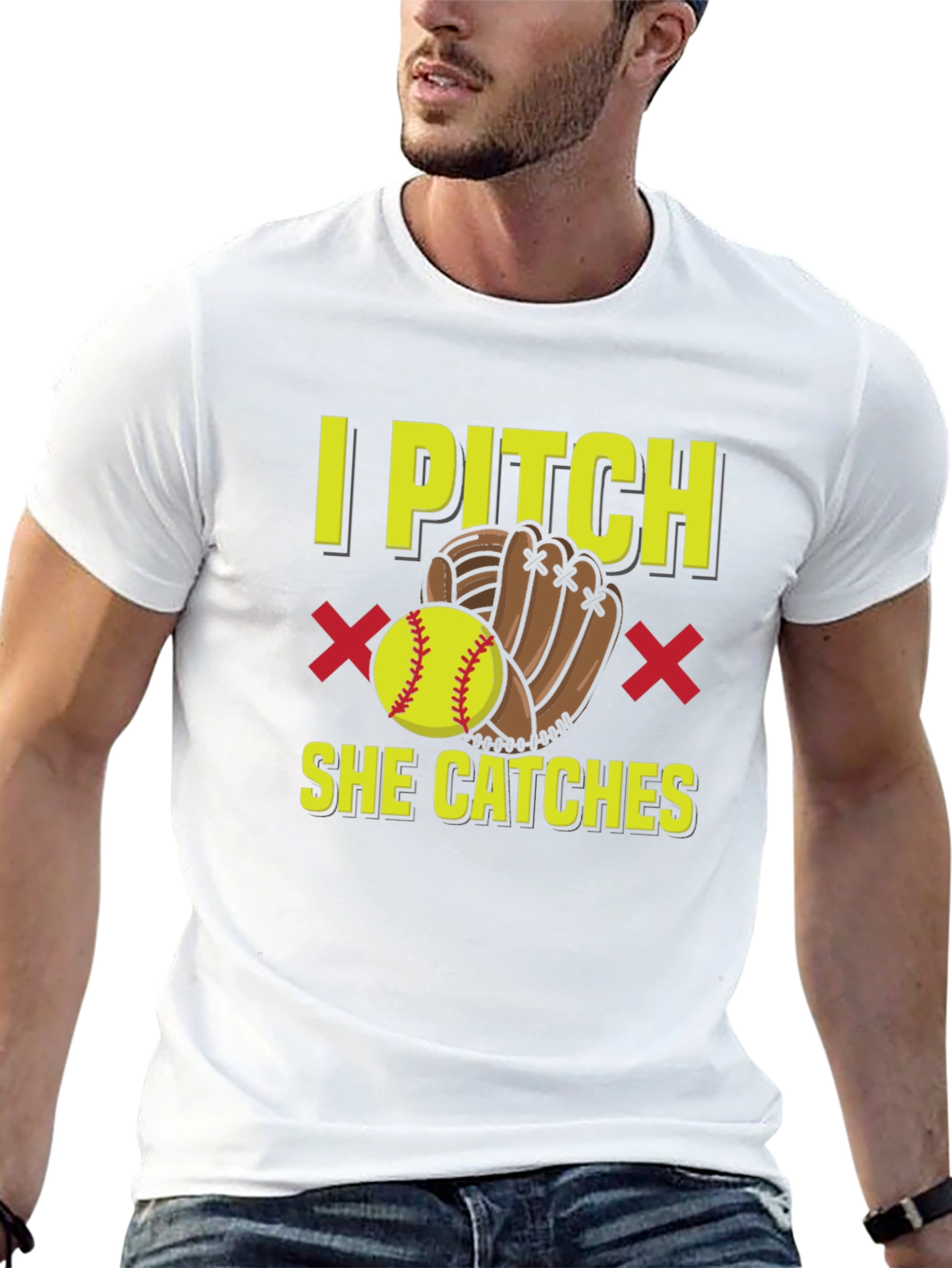 I Pitch She Catches Graphic T-Shirt
