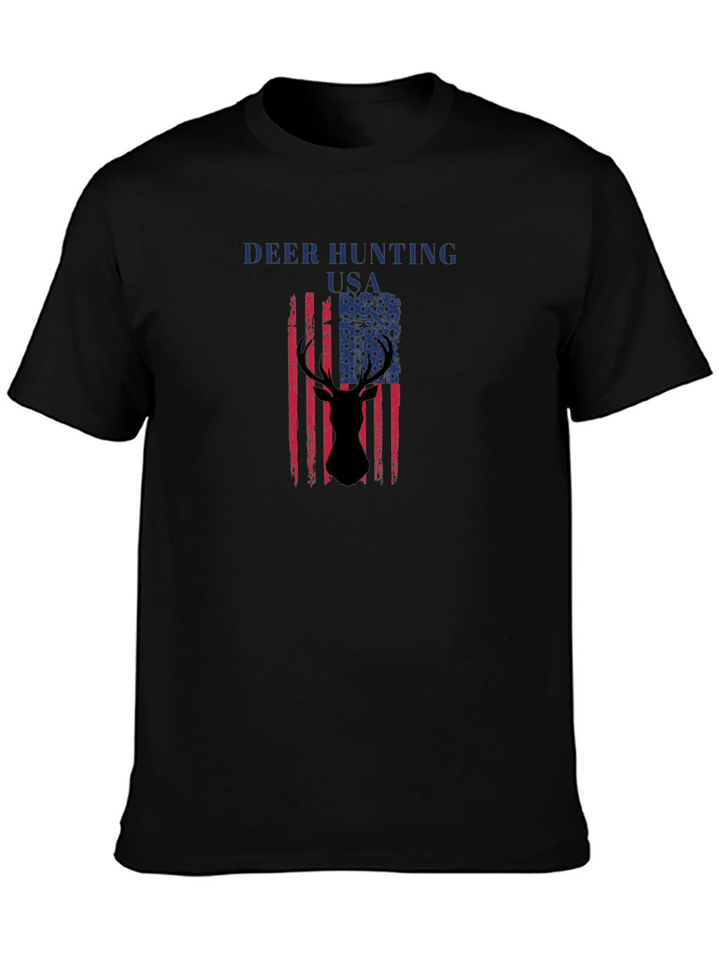 Deer Hunting USA Flag Graphic T-Shirt