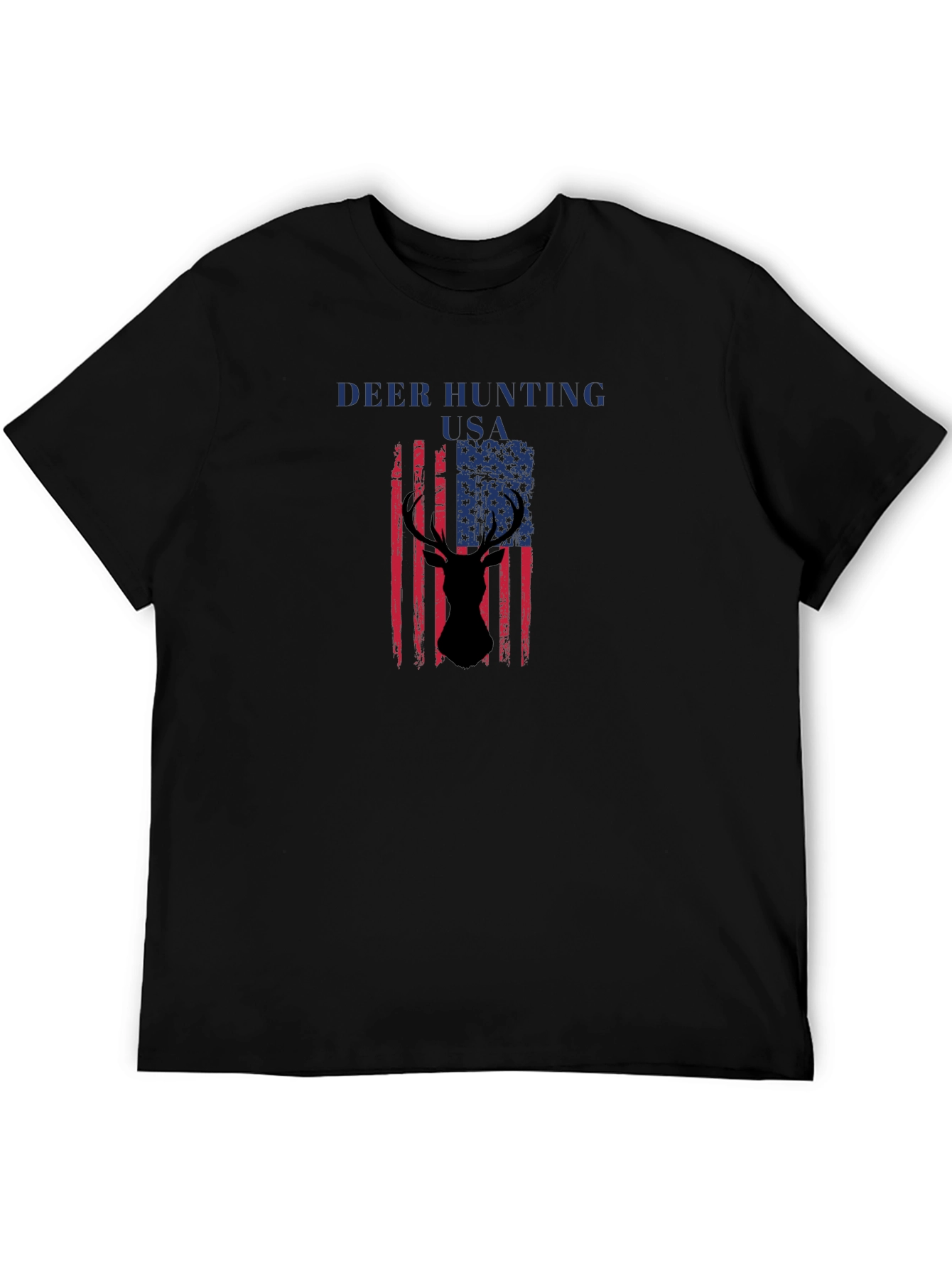 Deer Hunting USA Flag Graphic T-Shirt