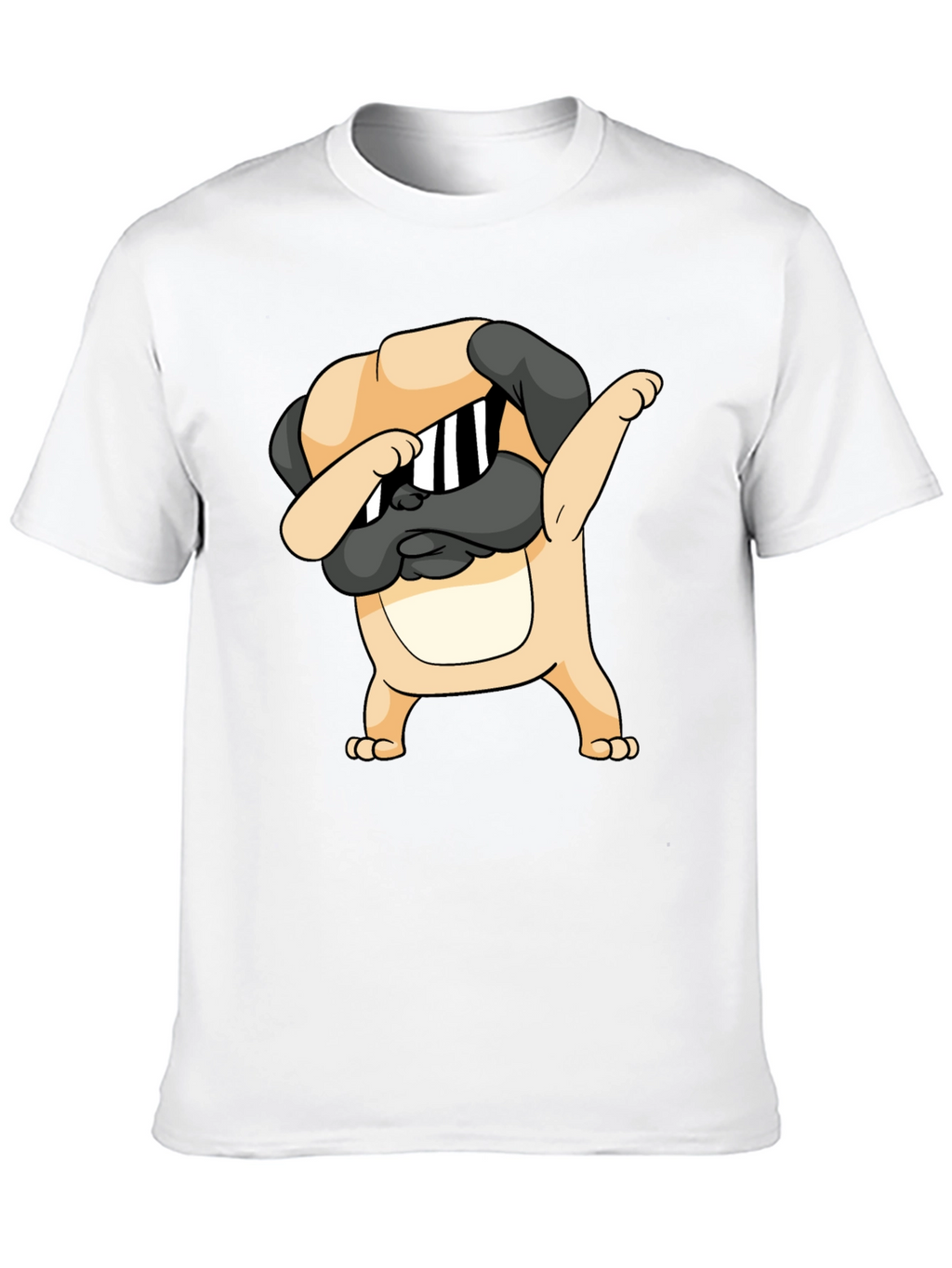 Dabbing Pug Graphic Black T-Shirt