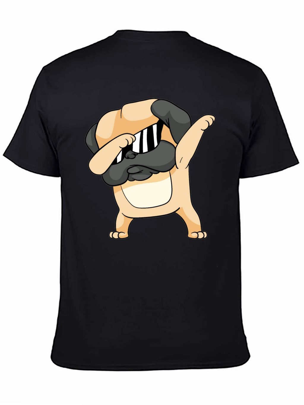 Dabbing Pug Graphic Black T-Shirt