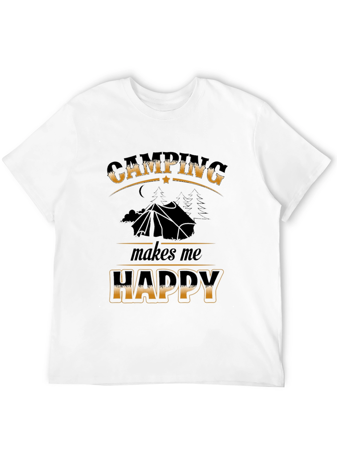 Camping Makes Me Happy Black T-Shirt