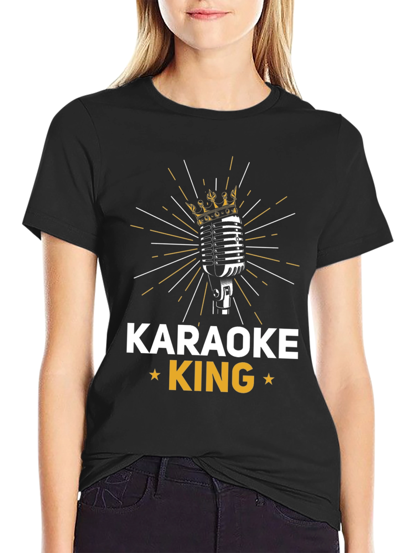 Karaoke King Black Graphic T-Shirt