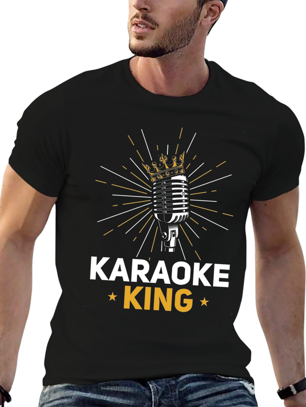 Karaoke King Black Graphic T-Shirt