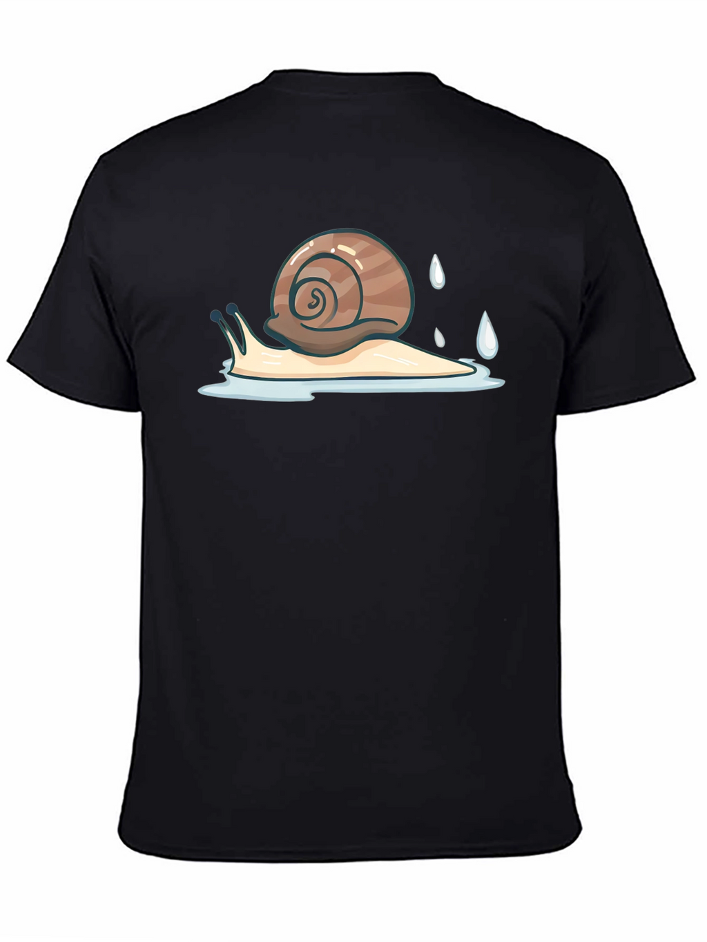 Snail Graphic Tee - Black Cotton Casual Shirt