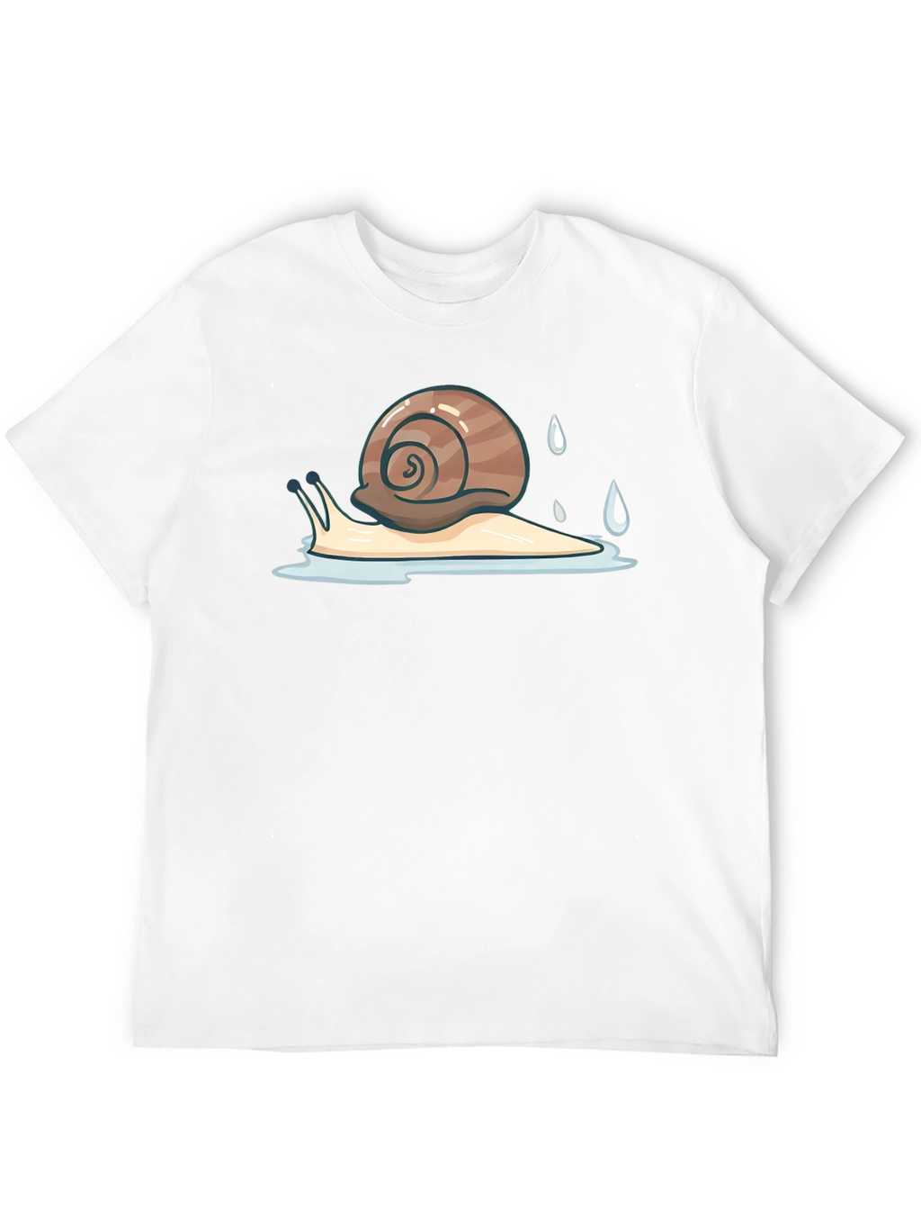 Snail Graphic Tee - Black Cotton Casual Shirt