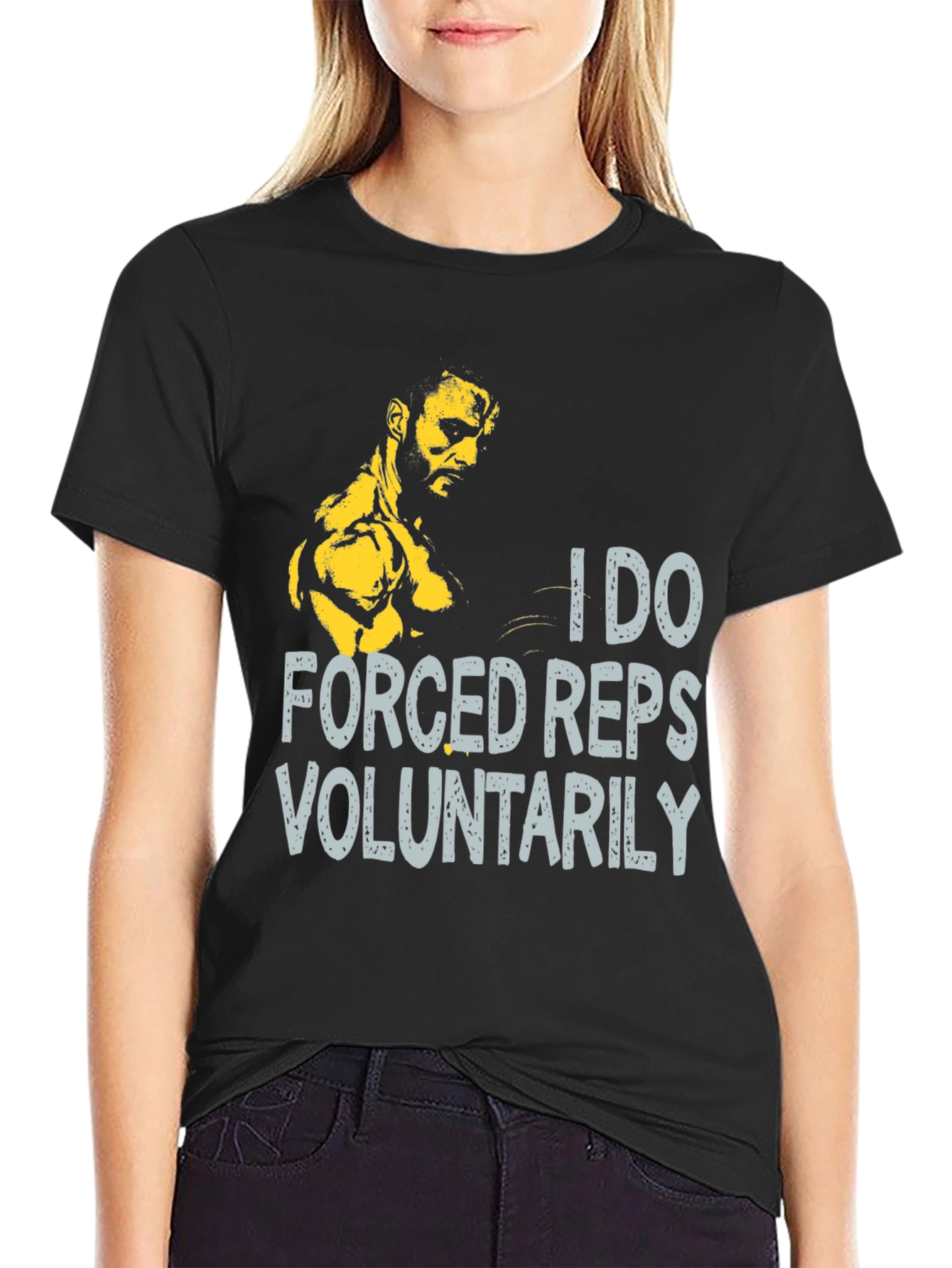 I Do Forced Reps Voluntarily Black T-Shirt