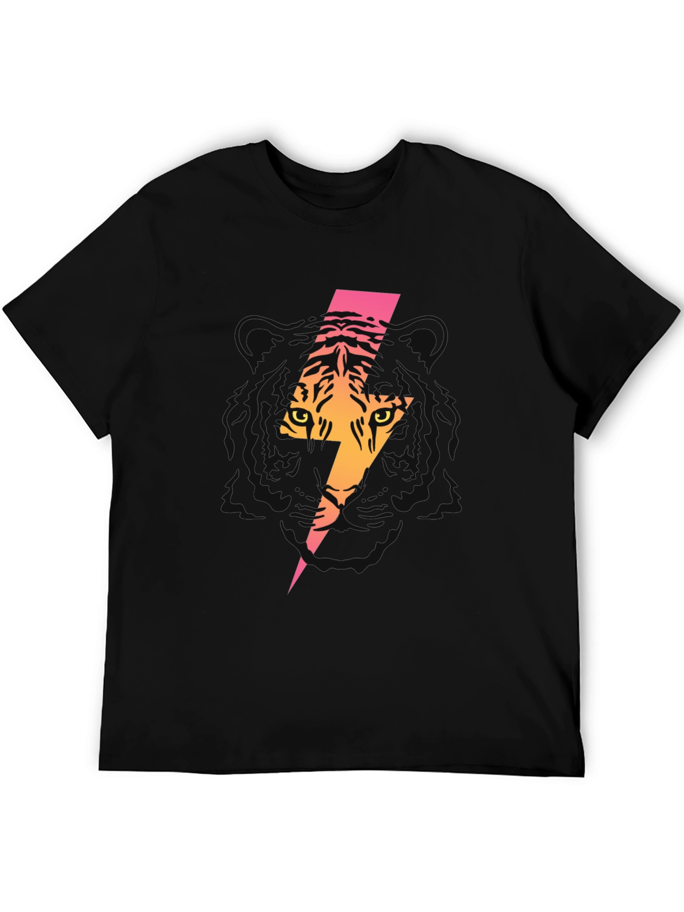Tiger Lightning Bolt Graphic Tee - Black