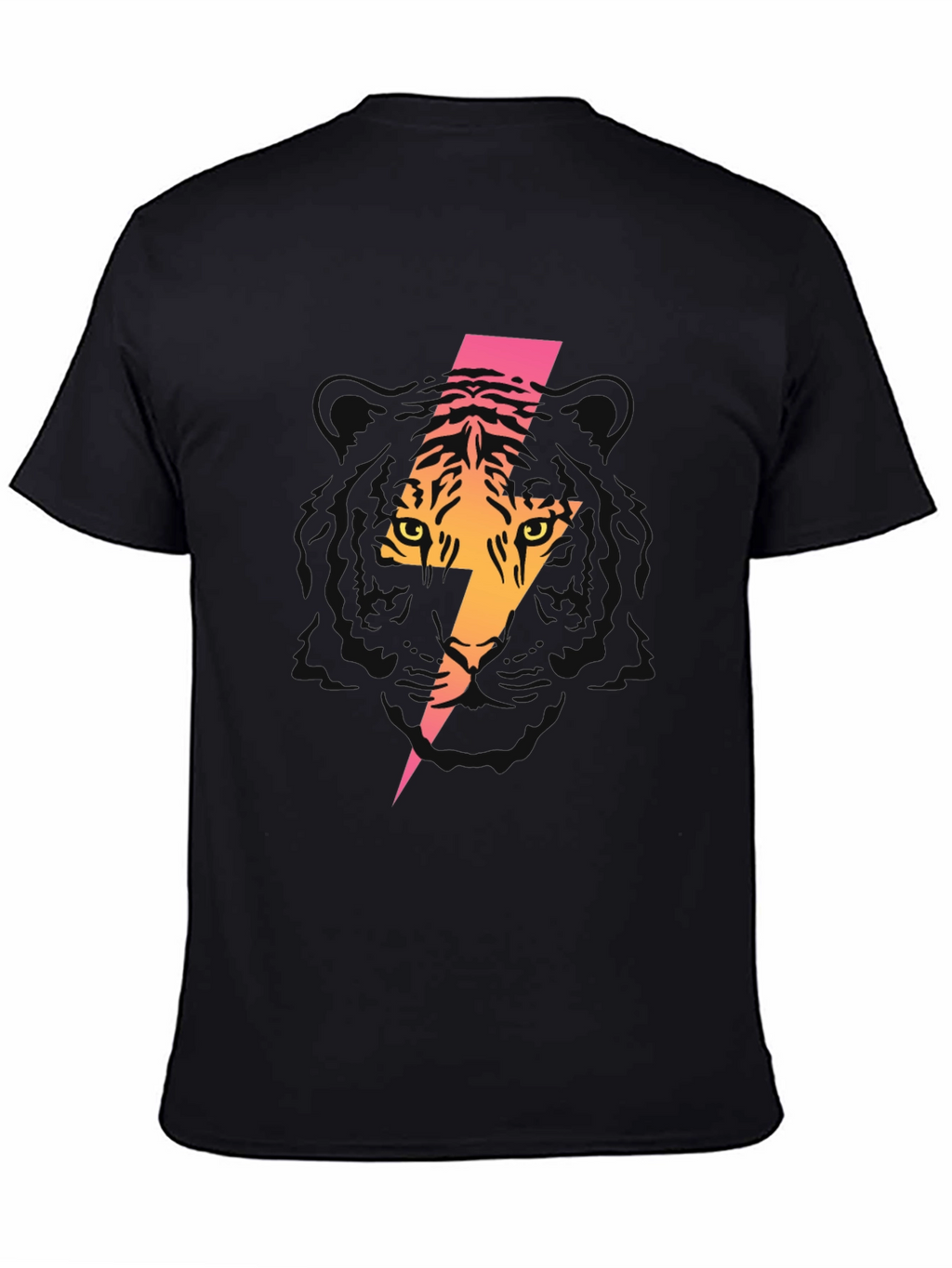 Tiger Lightning Bolt Graphic Tee - Black