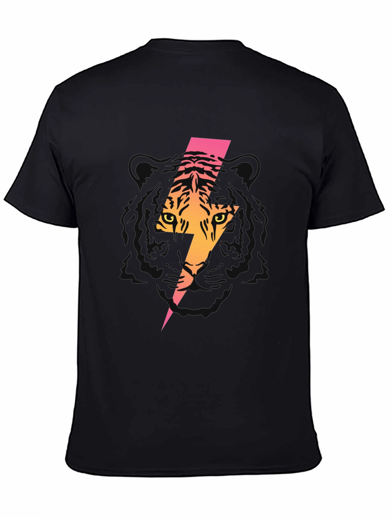 Tiger Lightning Bolt Graphic Tee - Black