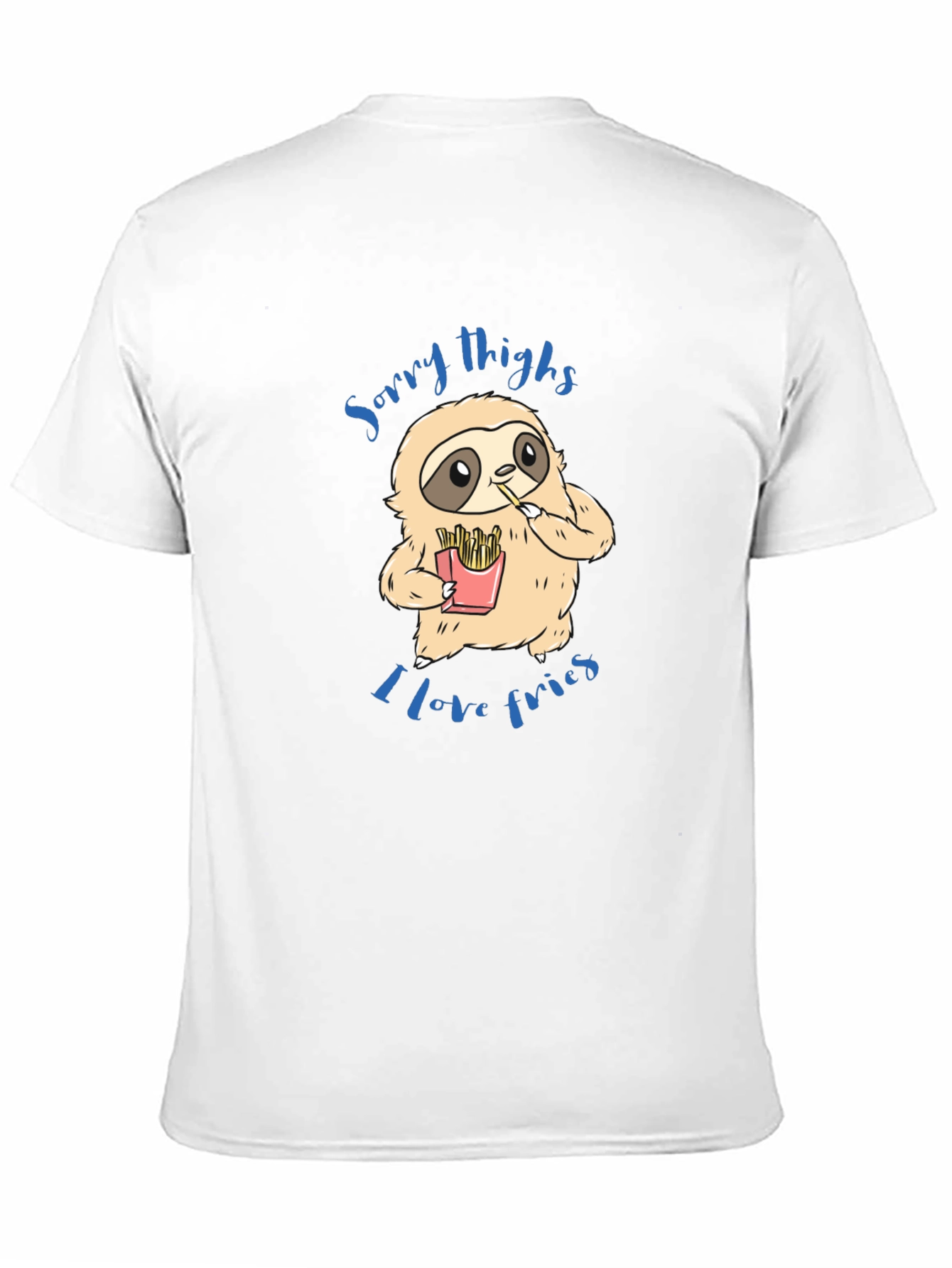Sloth Sorry Thighs I Love Fries Graphic T-Shirt