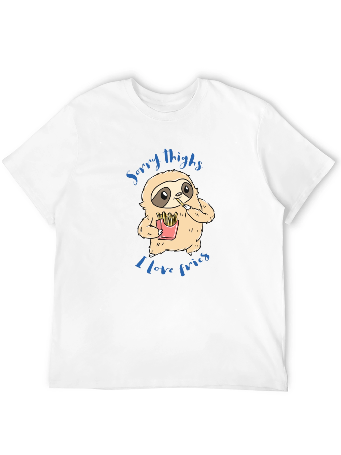Sloth Sorry Thighs I Love Fries Graphic T-Shirt