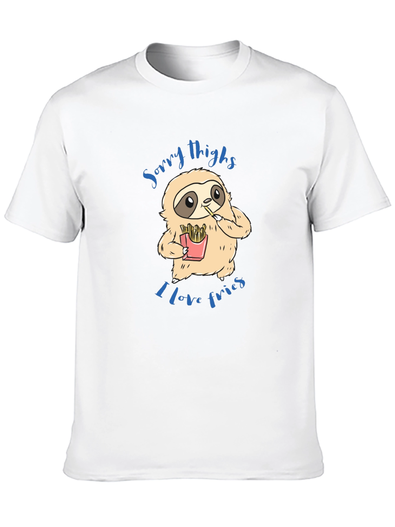 Sloth Sorry Thighs I Love Fries Graphic T-Shirt