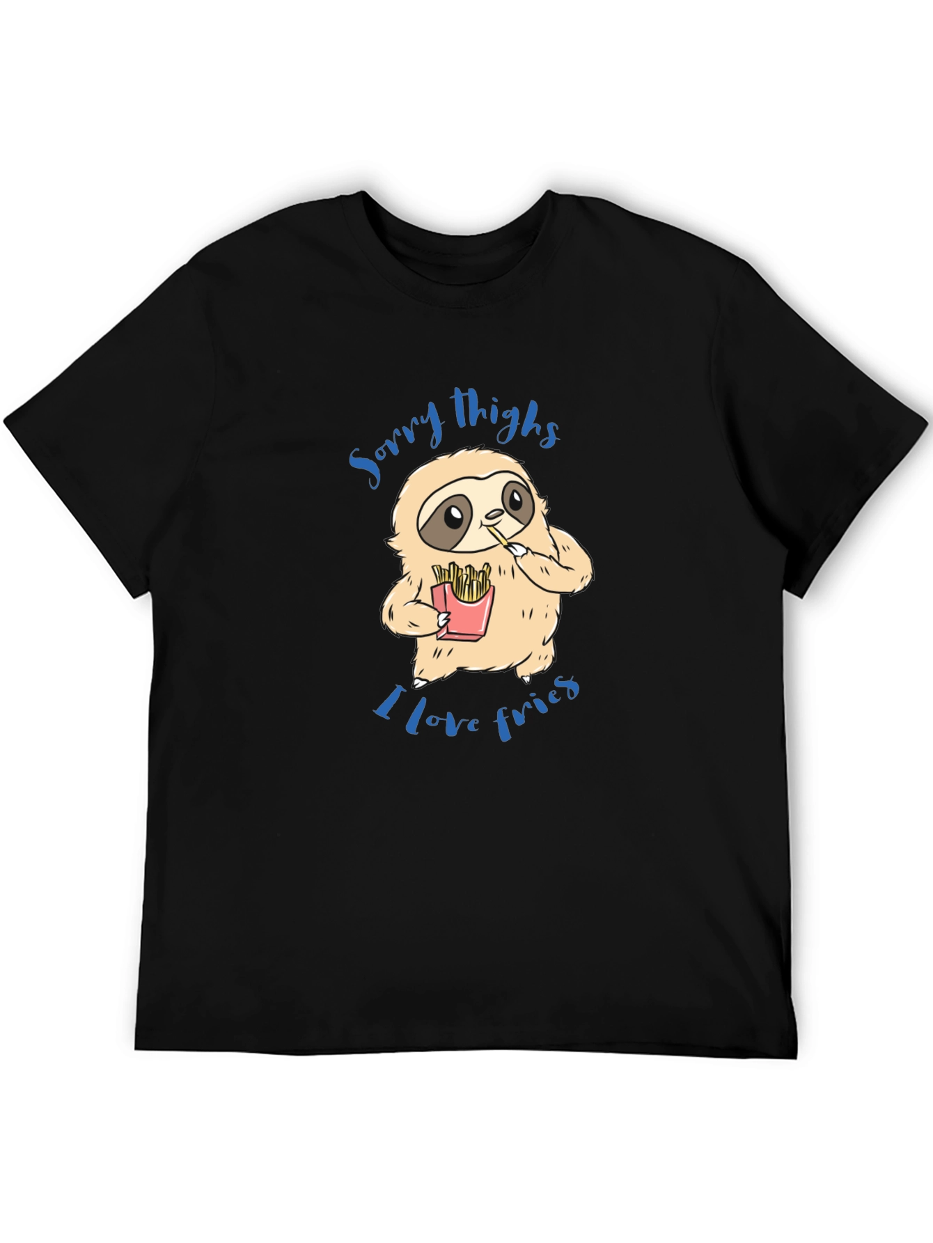 Sloth Sorry Thighs I Love Fries Graphic T-Shirt