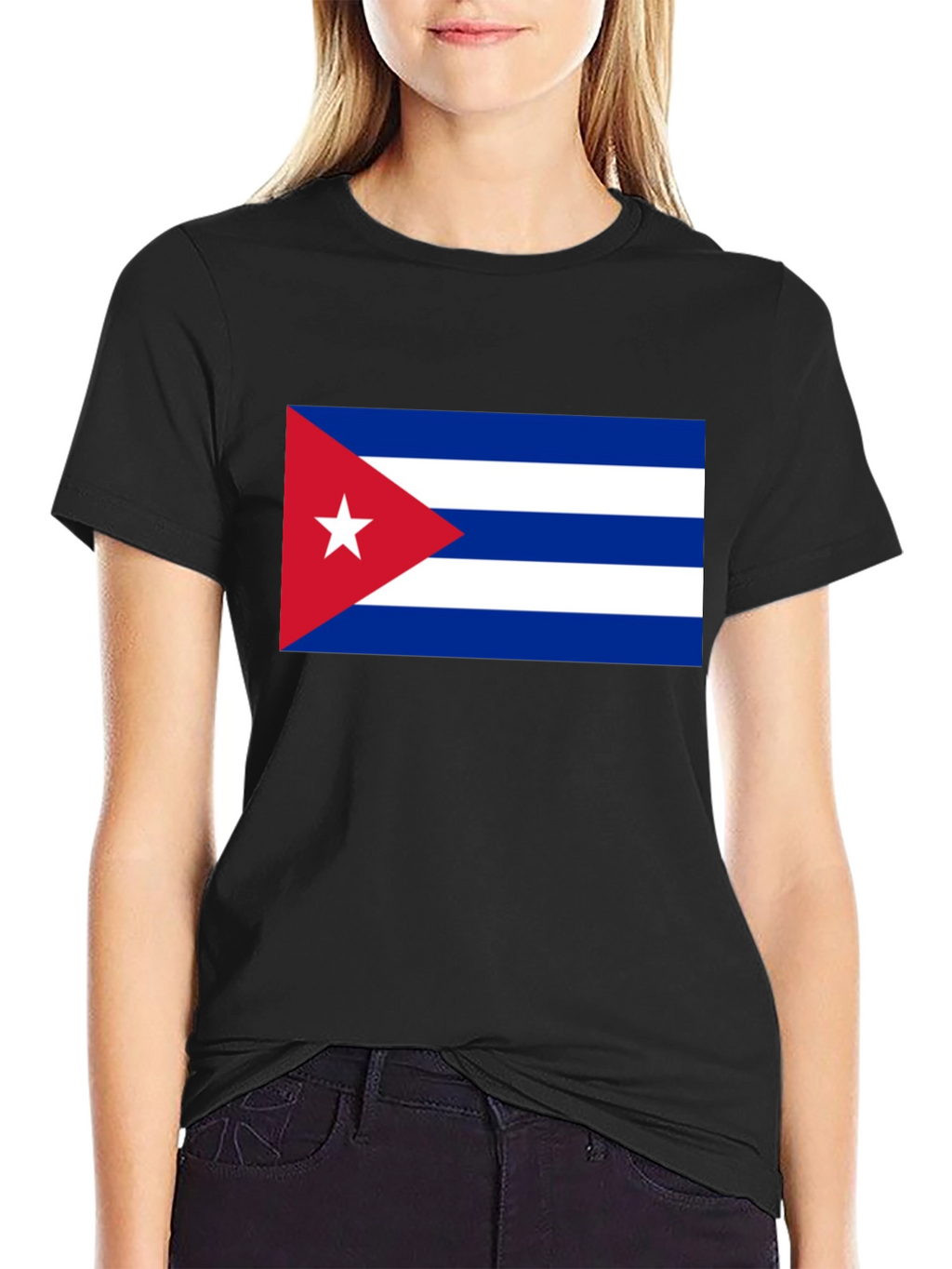 Cuba Flag T-Shirt - Black Cotton Tee