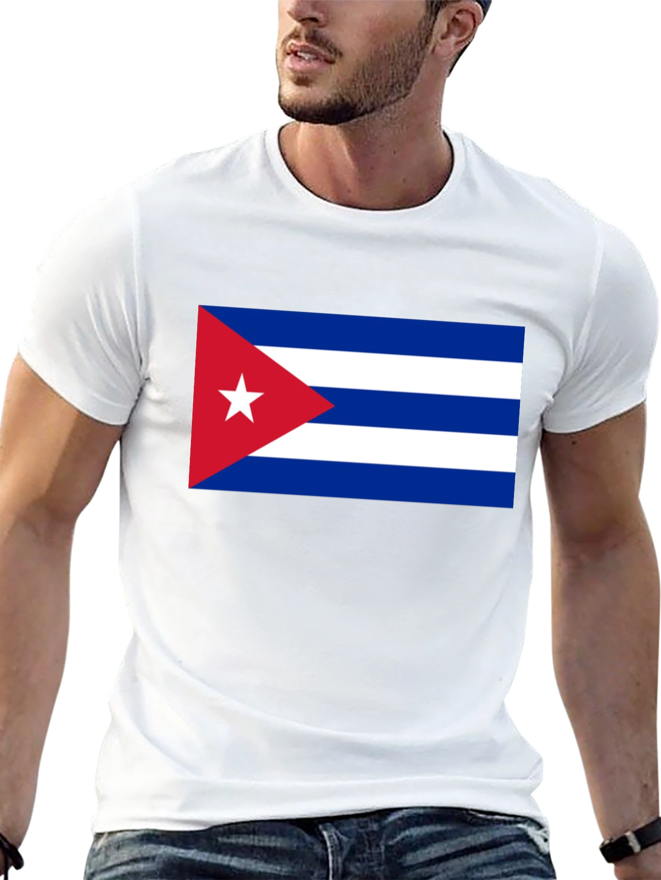 Cuba Flag T-Shirt - Black Cotton Tee