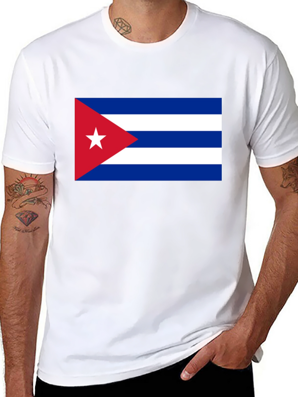 Cuba Flag T-Shirt - Black Cotton Tee