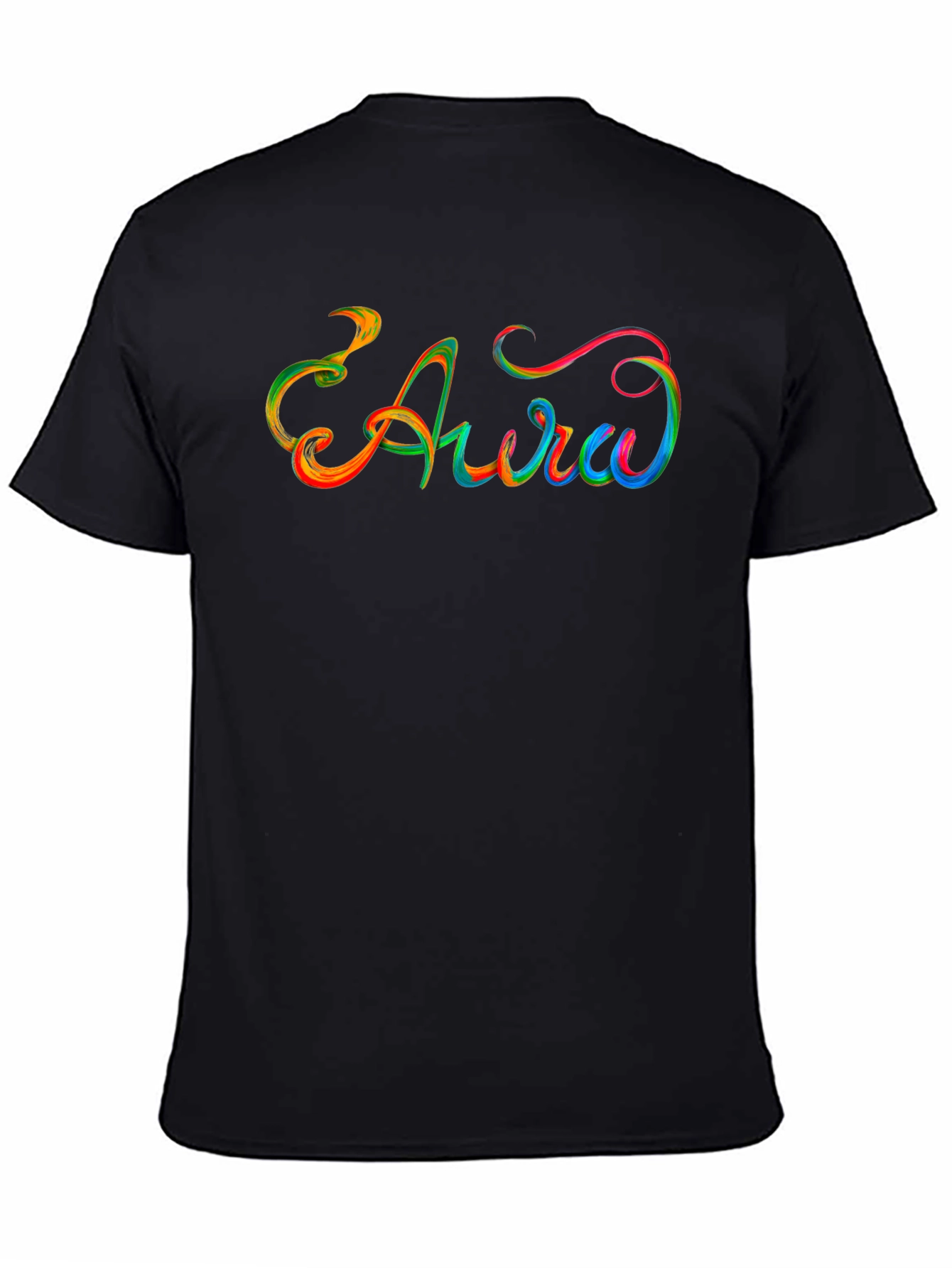 Aura Colorful Graphic T-Shirt - Black Cotton Tee