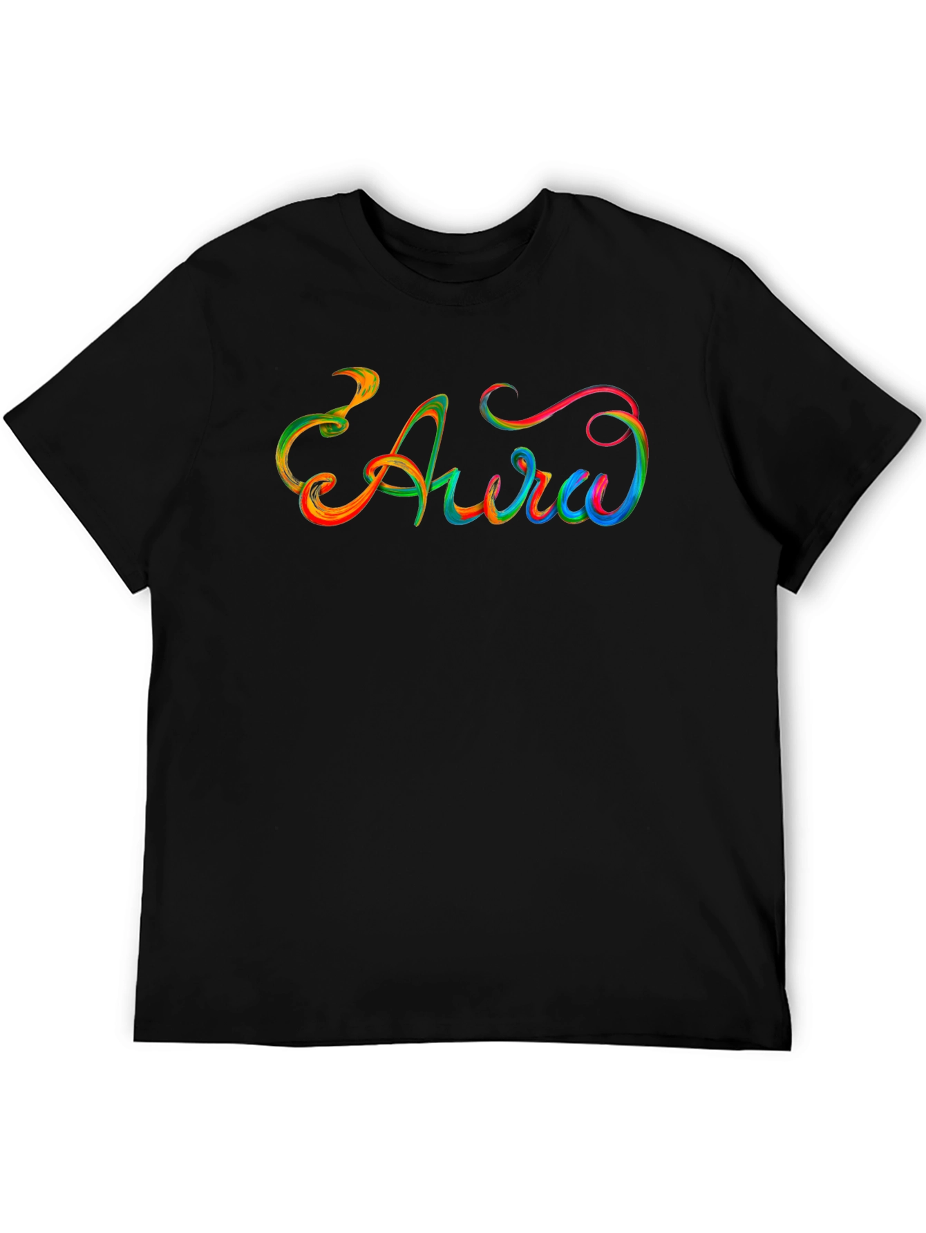 Aura Colorful Graphic T-Shirt - Black Cotton Tee