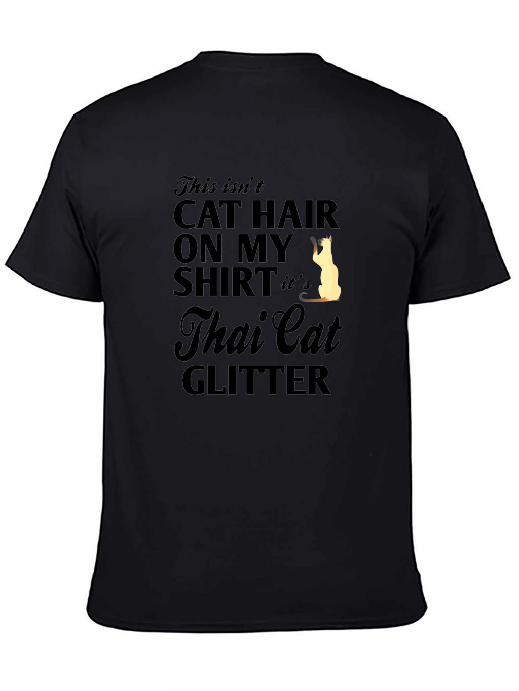 Thai Cat Glitter T-Shirt - Unisex Humor Tee