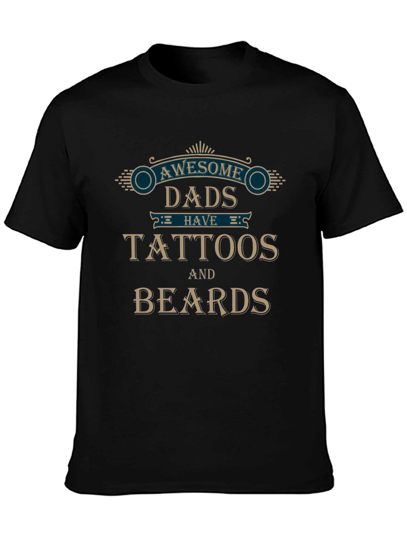 Awesome Dads Tattoos & Beards Graphic T-Shirt