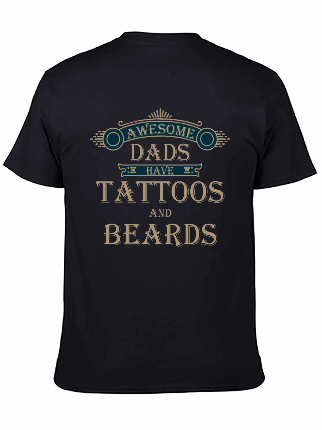 Awesome Dads Tattoos & Beards Graphic T-Shirt