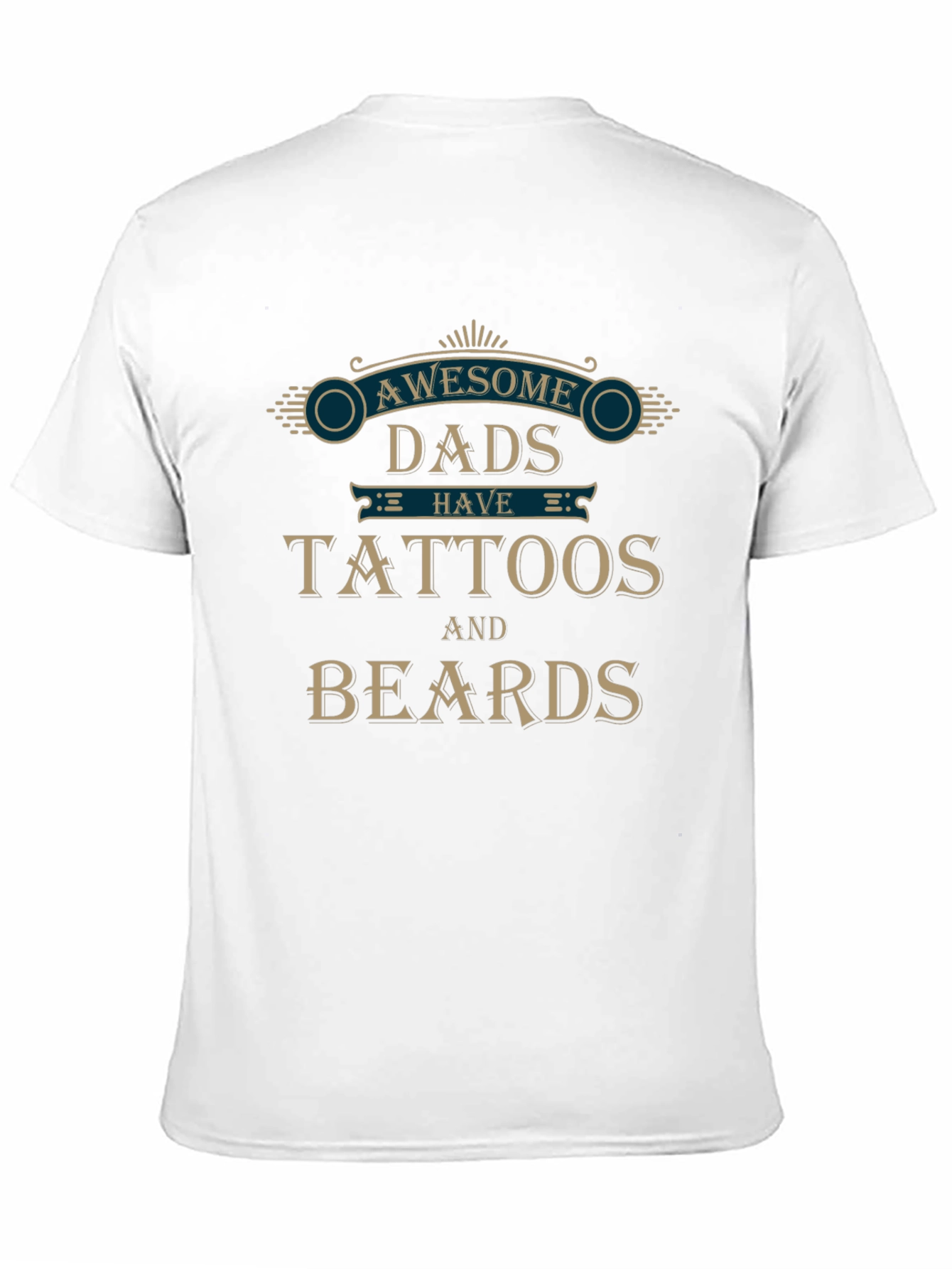 Awesome Dads Tattoos & Beards Graphic T-Shirt