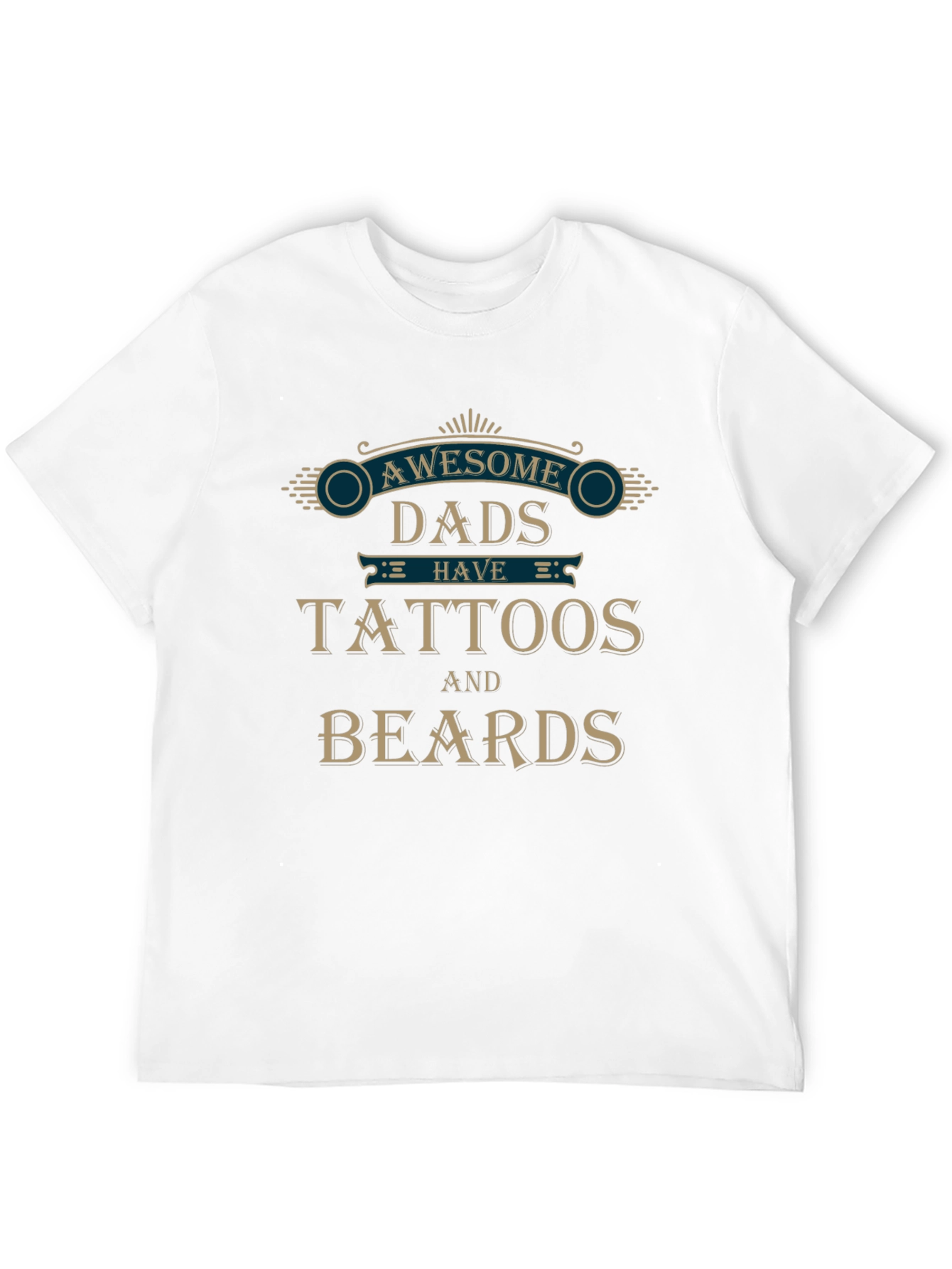 Awesome Dads Tattoos & Beards Graphic T-Shirt