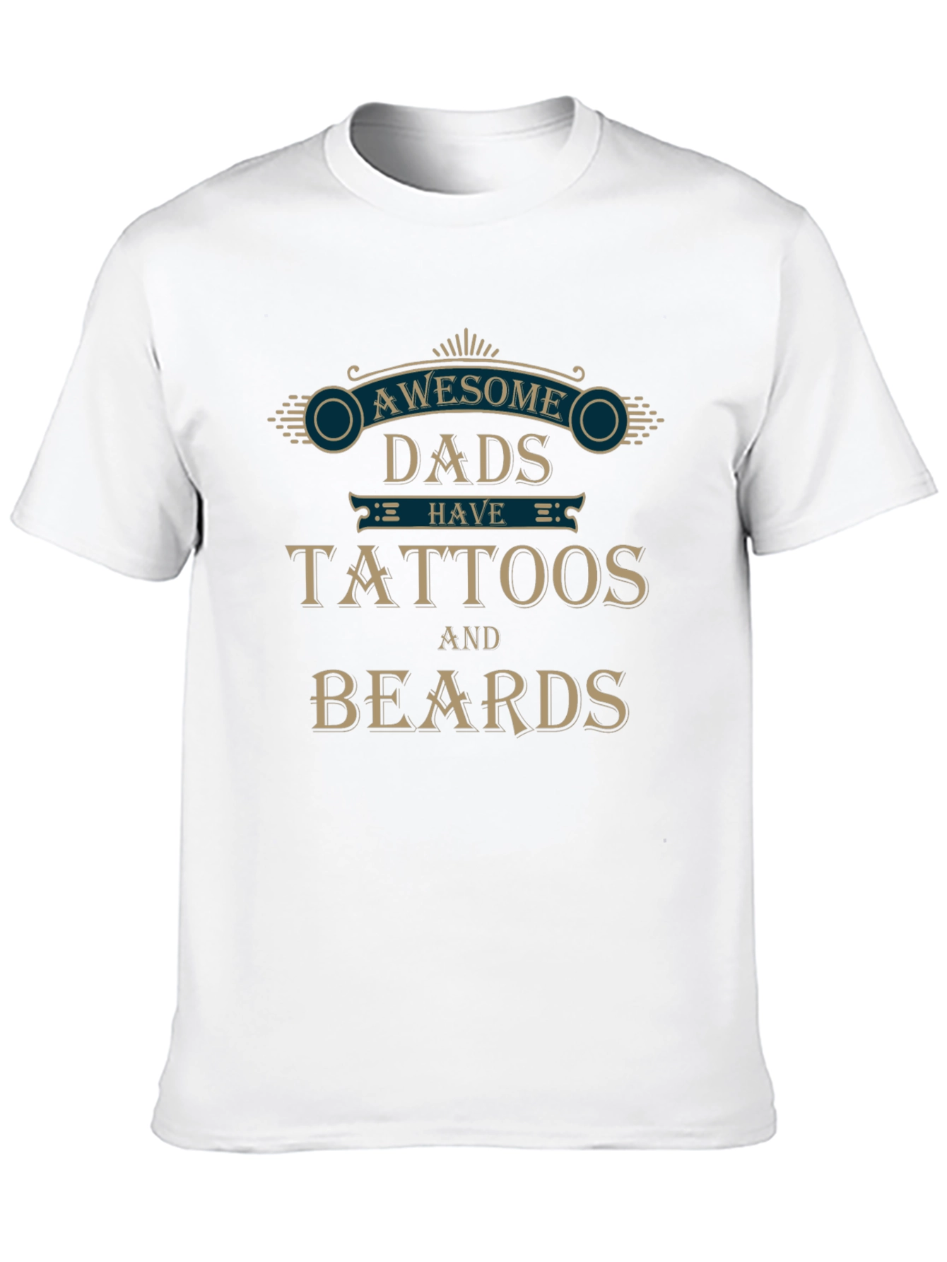 Awesome Dads Tattoos & Beards Graphic T-Shirt
