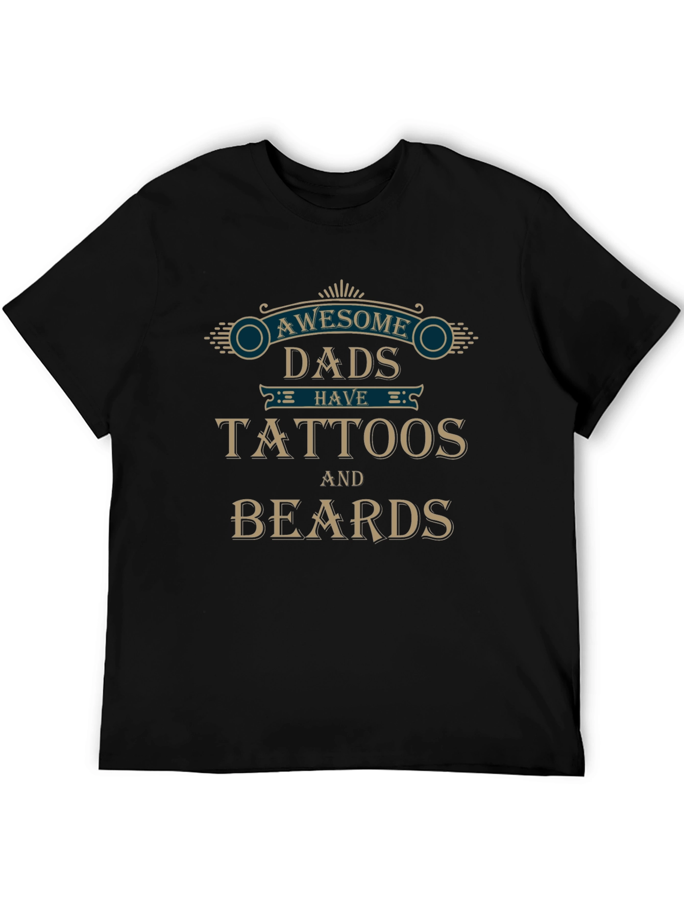 Awesome Dads Tattoos & Beards Graphic T-Shirt