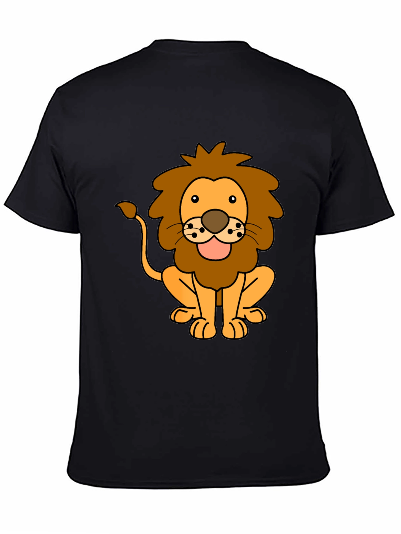 Lion Cartoon Black T-Shirt
