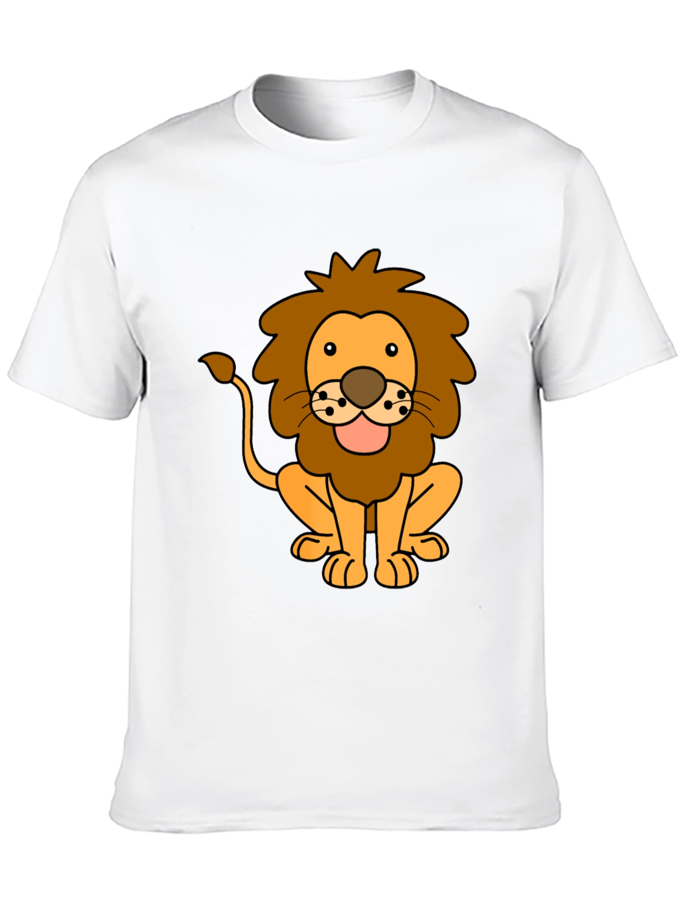 Lion Cartoon Black T-Shirt