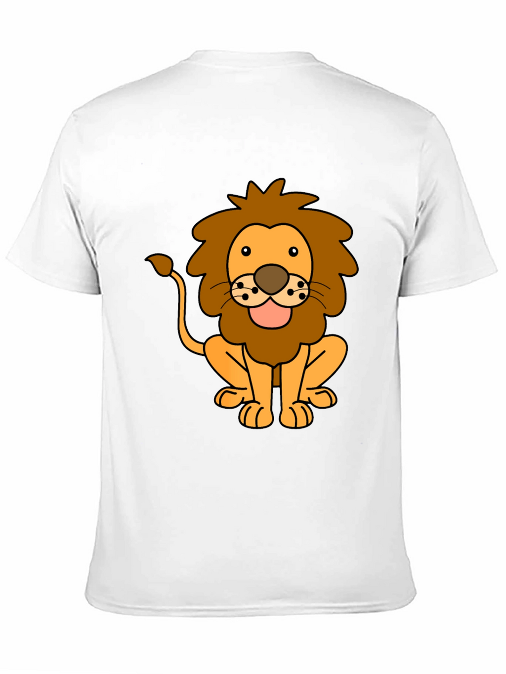 Lion Cartoon Black T-Shirt