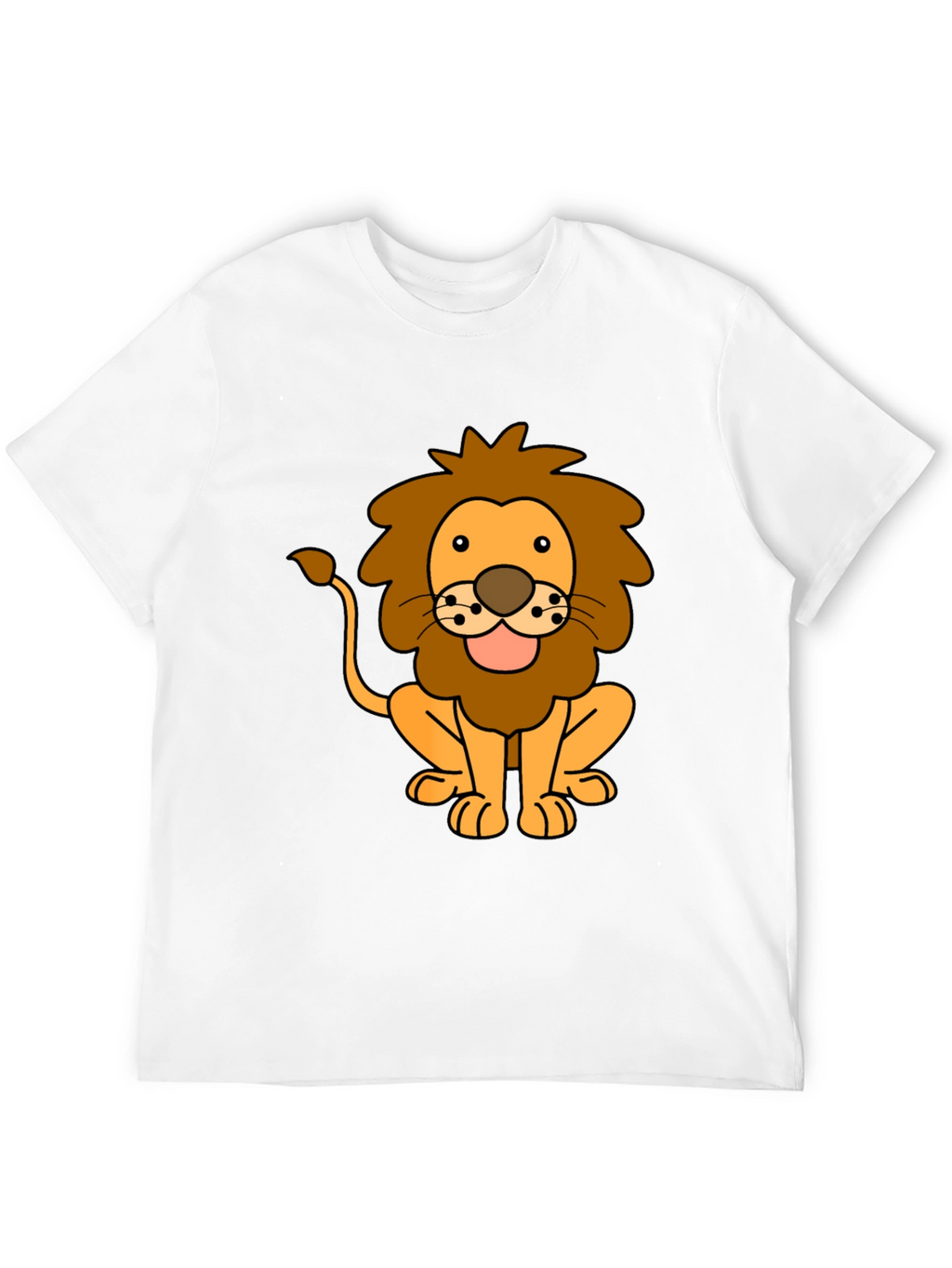 Lion Cartoon Black T-Shirt