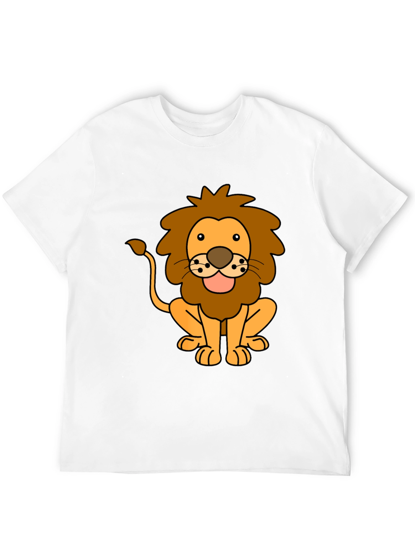 Lion Cartoon Black T-Shirt