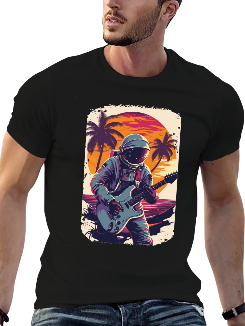 Astronaut Guitarist Graphic Tee