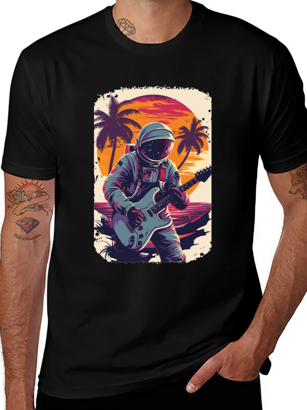 Astronaut Guitarist Graphic Tee