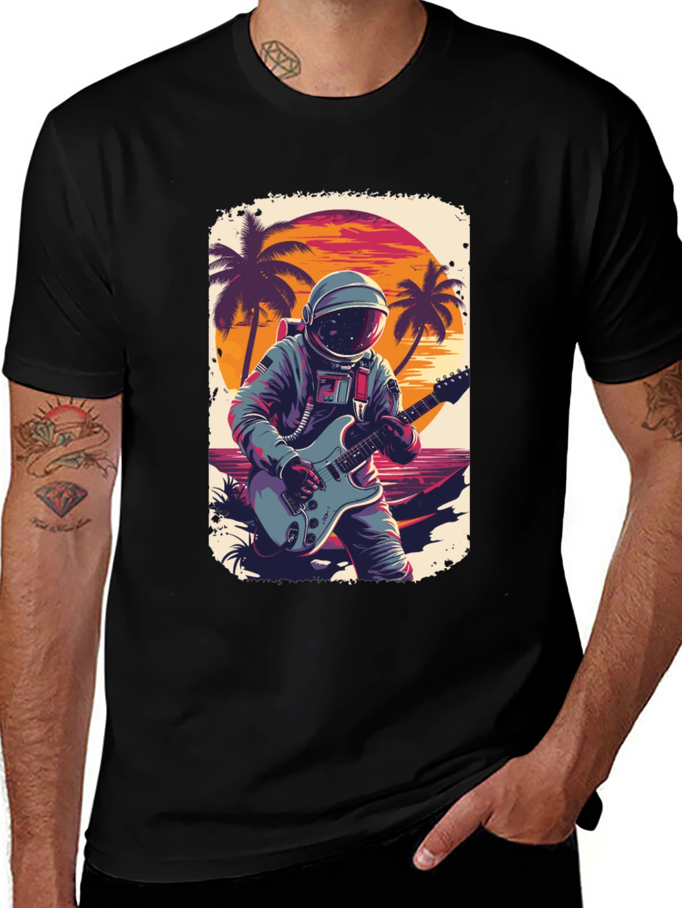 Astronaut Guitarist Graphic Tee