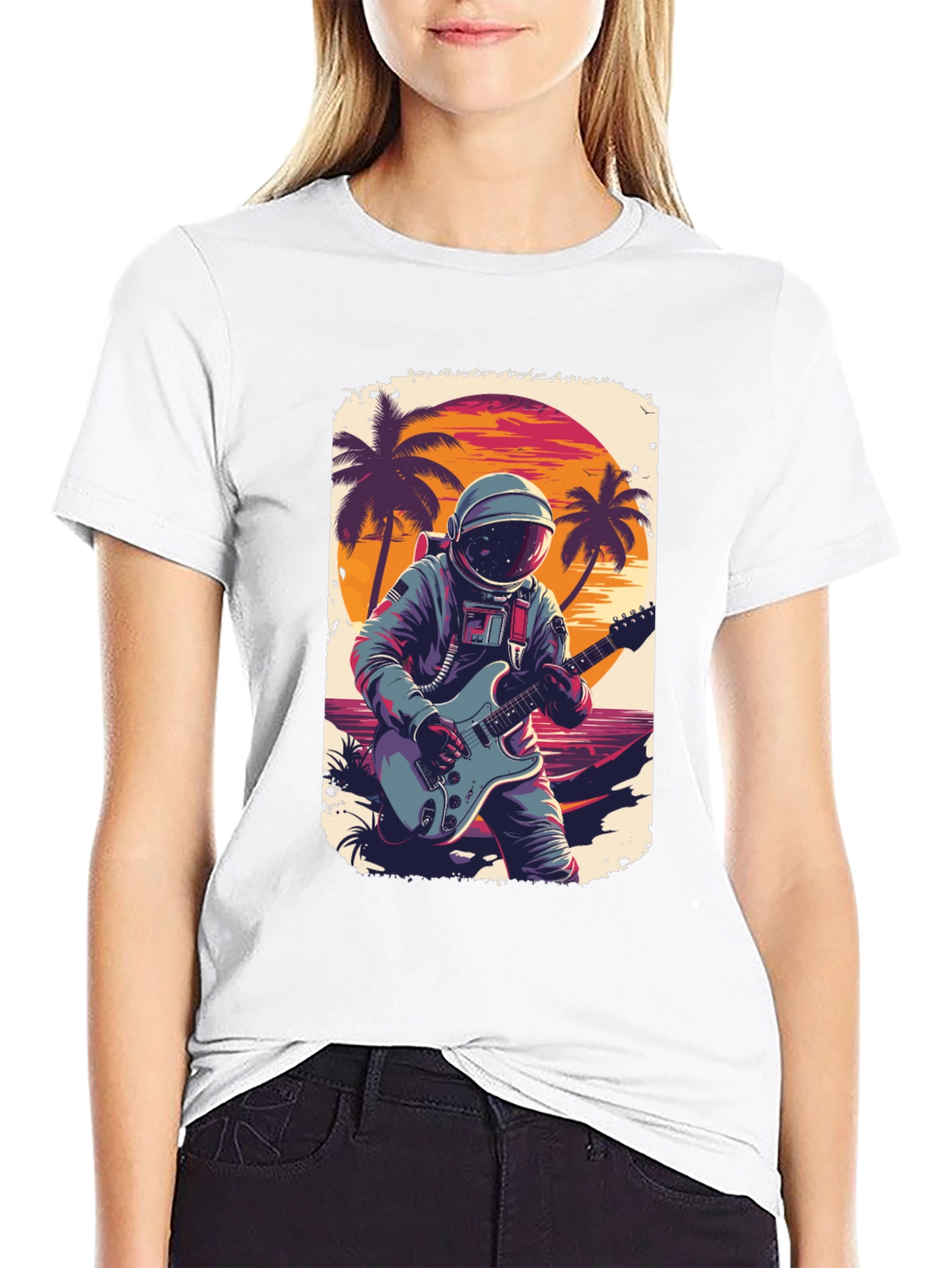 Astronaut Guitarist Graphic Tee