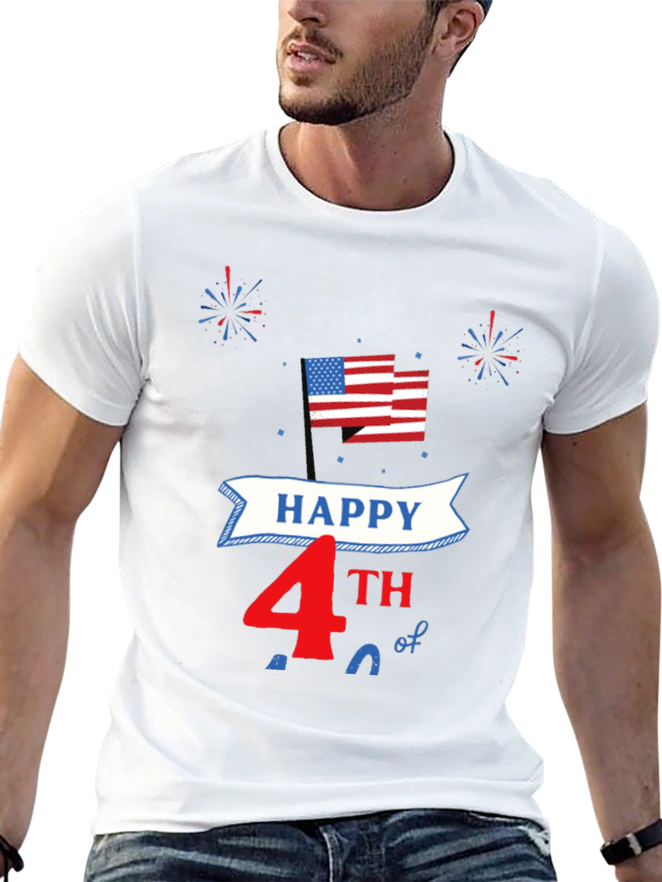 Happy 4th of July Patriotic USA Flag T-Shirt