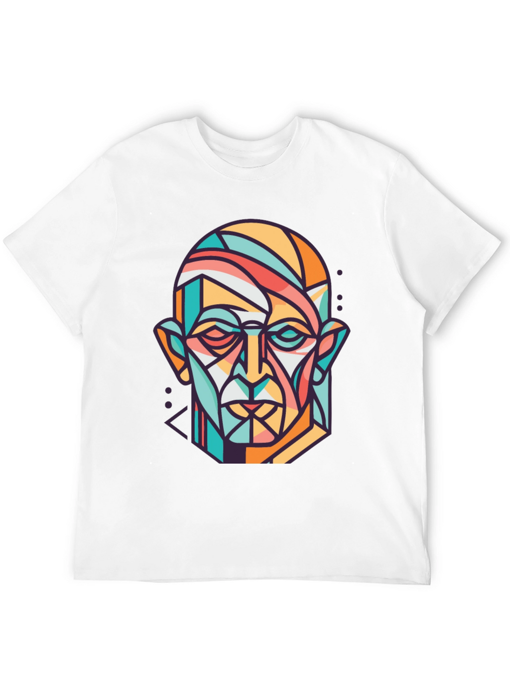 Abstract Geometric Face Graphic Print T-Shirt