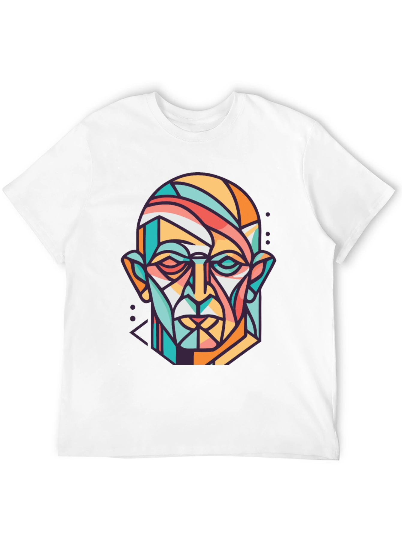 Abstract Geometric Face Graphic Print T-Shirt
