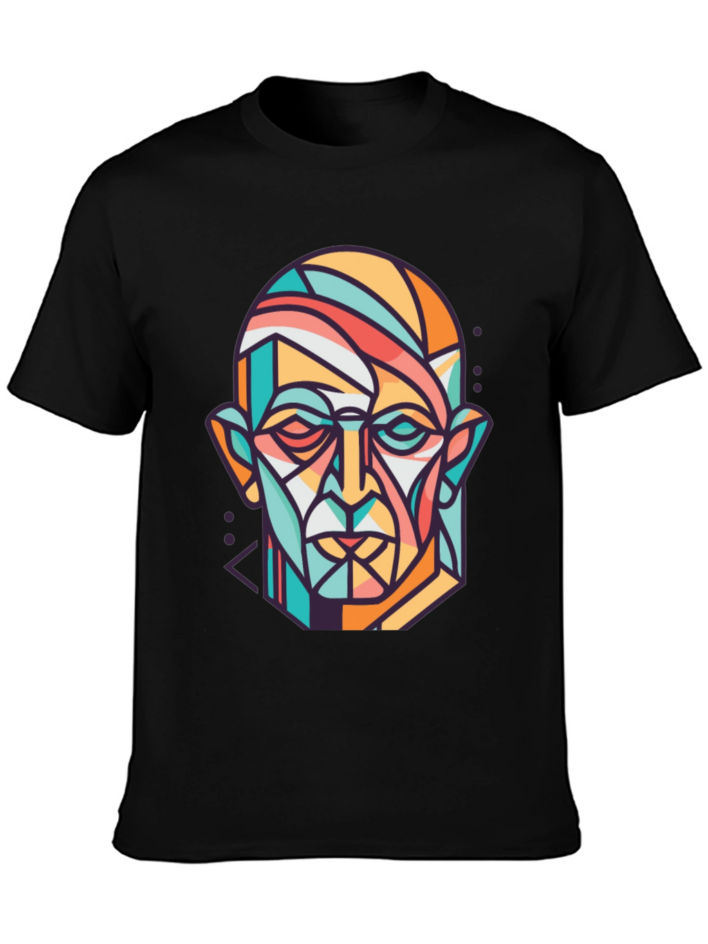 Abstract Geometric Face Graphic Print T-Shirt