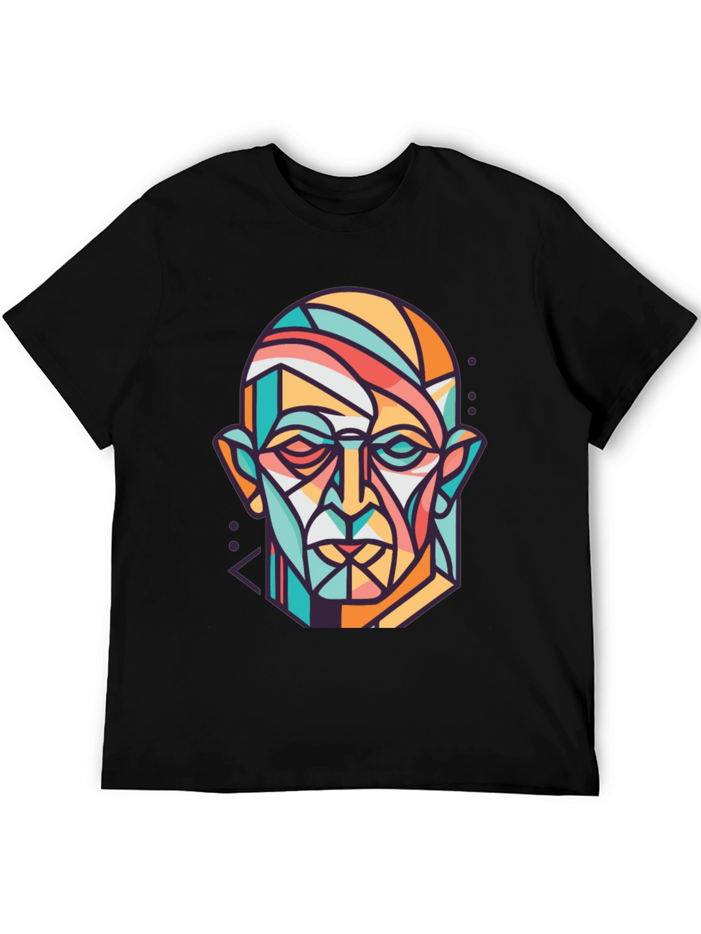 Abstract Geometric Face Graphic Print T-Shirt